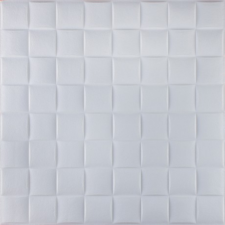 Самоклеюча декоративна 3D панель біла ромби 700x700x8мм