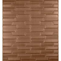 Самоклеющаяся декоративная 3D панель кладка молочный шоколад 700x770x8мм